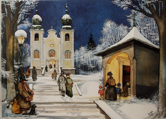 "Kirchenbesuch im Winter"